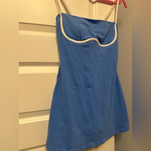 ALO Yoga Blue Mini Dress with White Trim - Picture 2 of 5
